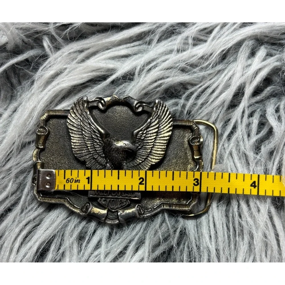 Vintage Harley Davidson‎ 606 Brass & Enamel Belt Buckle Rare 1982'S Eagle